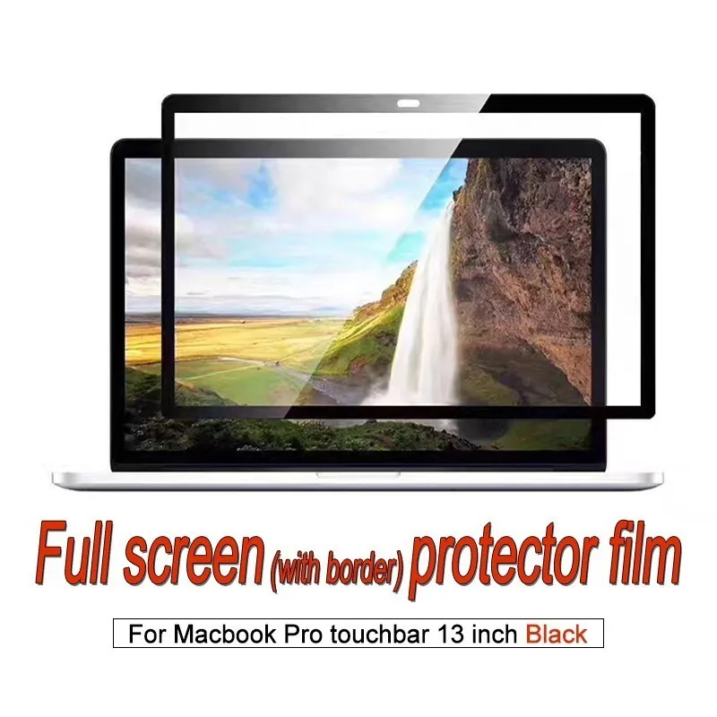 Screen protector For MacBook Pro touchbar 13 inch Laptop Full Screen Film dust-proof anti-scratch HD Clear membrane-Black Frame.
Screen protector For MacBook Pro touchbar 13 inch Laptop Full Screen Film dust-proof anti-scratch HD Clear membrane-Black Frame.