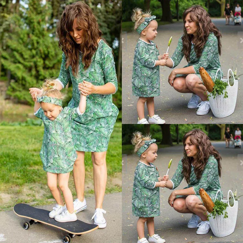Women Kids Girl Summer Casual Dress Family Matching Floral Dress Mother Daughter Outfits Short Sleeve Loose Dress+Headband 2Pcs
Women Kids Girl Summer Casual Dress Family Matching Floral Dress Mother Daughter Outfits Short Sleeve Loose Dress+Headband 2Pcs