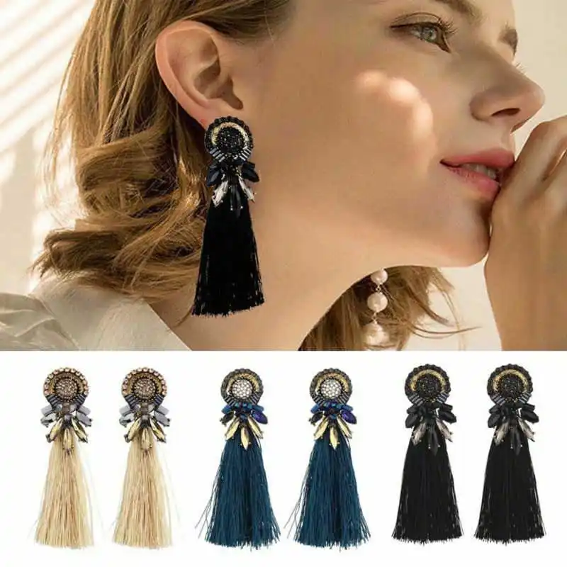 Vintage Women's Fashion Alloy Exaggerated Fringe Earrings Boho Dangle Long Tassel Earrings Crystal Ear Drop Jewelry
Vintage Women's Fashion Alloy Exaggerated Fringe Earrings Boho Dangle Long Tassel Earrings Crystal Ear Drop Jewelry