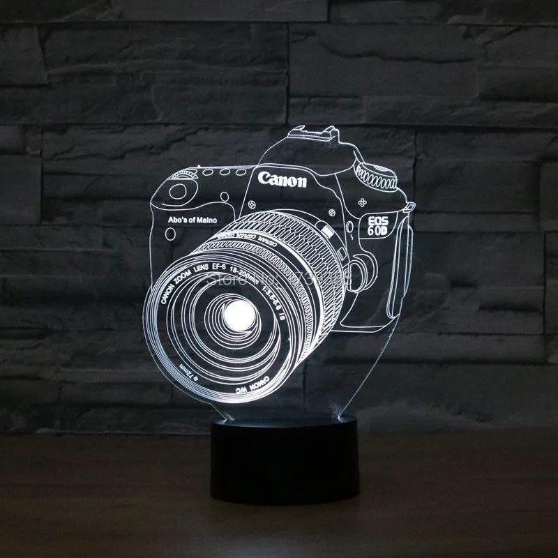 Decorative Lighting Effect Lamp 3D Led camera 7 Colors Change Night Light Touch Button Creative Design
Decorative Lighting Effect Lamp 3D Led camera 7 Colors Change Night Light Touch Button Creative Design