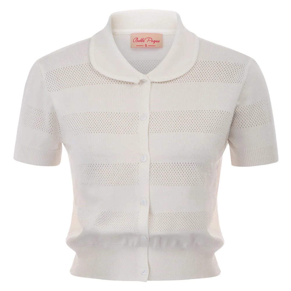 Women Short Sleeve Doll Collar jacket ladies clothes solid Hollowed-out Button Placket Knitwear Cardigan coats roupas femininas
Women Short Sleeve Doll Collar jacket ladies clothes solid Hollowed-out Button Placket Knitwear Cardigan coats roupas femininas