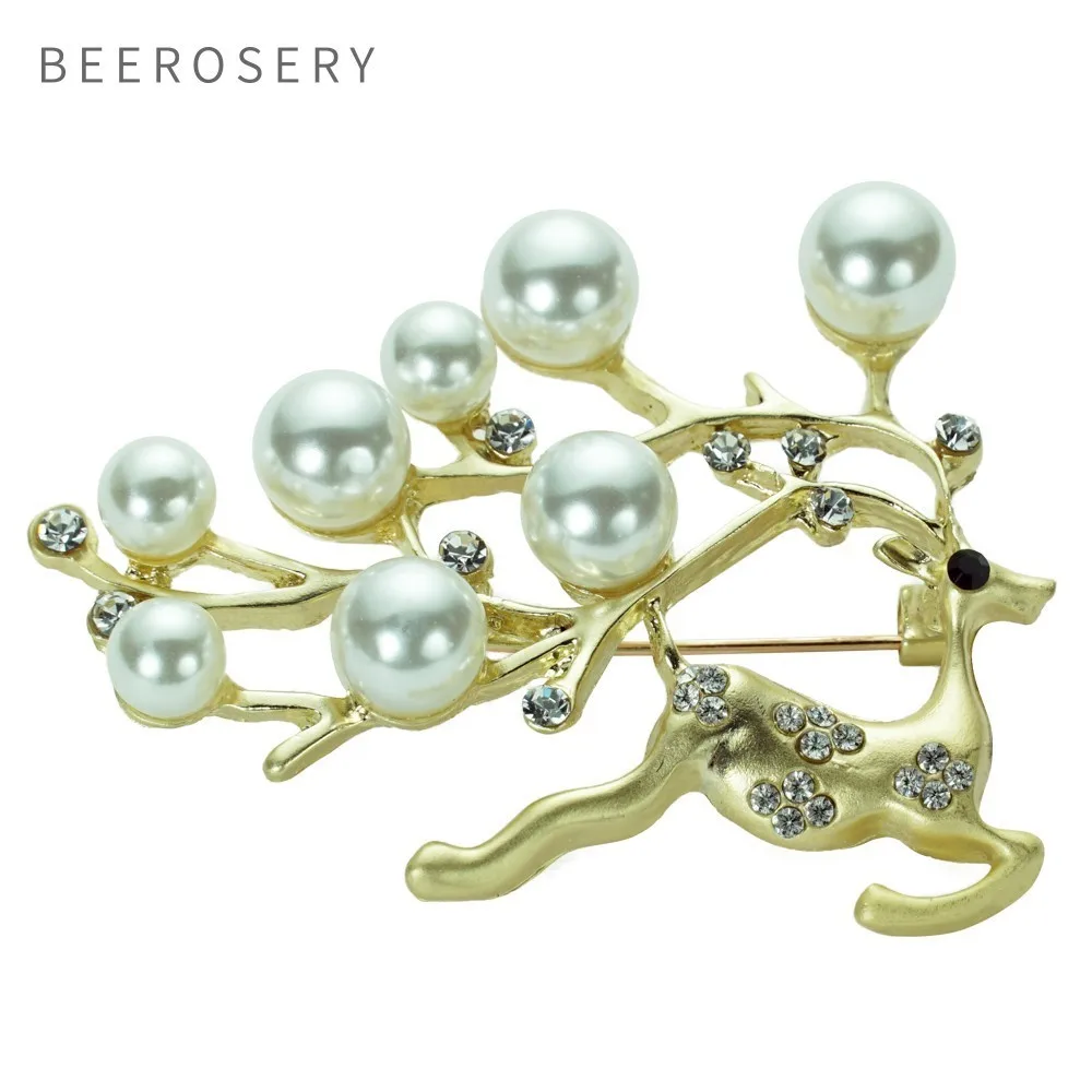 Beerosery Factory Direct Sale Deer Brooch Crystal Diamante Imitation Pearl Brooches Pins For Women Fashion Jewelry Accessories
Beerosery Factory Direct Sale Deer Brooch Crystal Diamante Imitation Pearl Brooches Pins For Women Fashion Jewelry Accessories