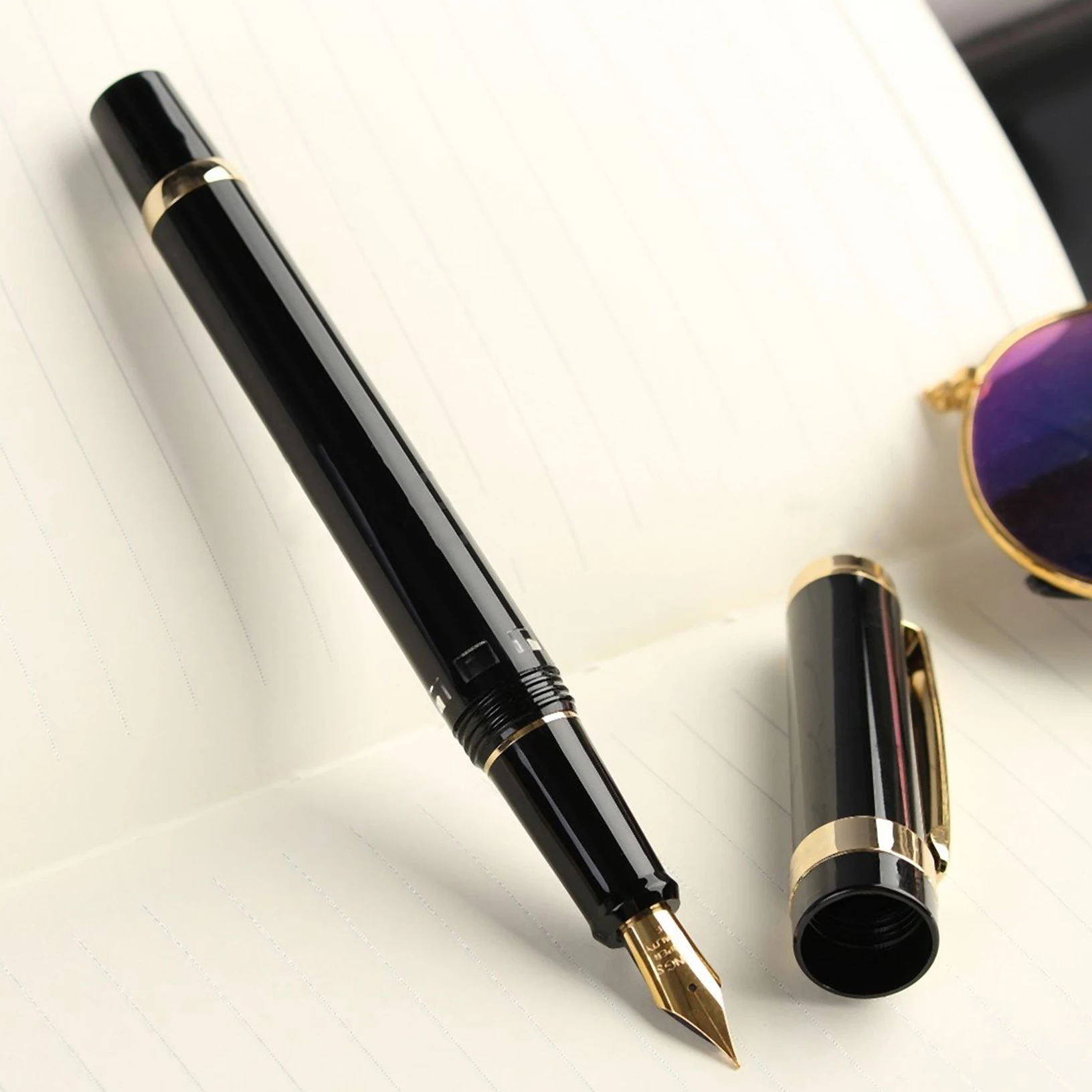 New Model Wing Sung 698 Piston Black Golden Fountain Pen 0.5mm Softer Nib GIFT
New Model Wing Sung 698 Piston Black Golden Fountain Pen 0.5mm Softer Nib GIFT