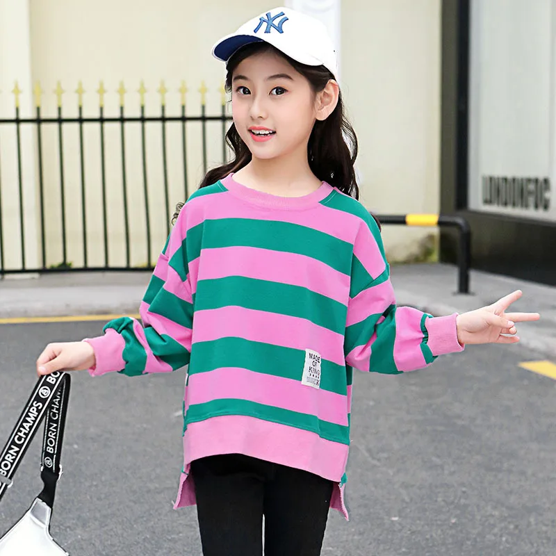 Girls Sweater Children clothing Cotton Striped Casual Clothes 2019 spring New Fashion Loose Turtleneck Long sleeve Baby Clothes
Girls Sweater Children clothing Cotton Striped Casual Clothes 2019 spring New Fashion Loose Turtleneck Long sleeve Baby Clothes