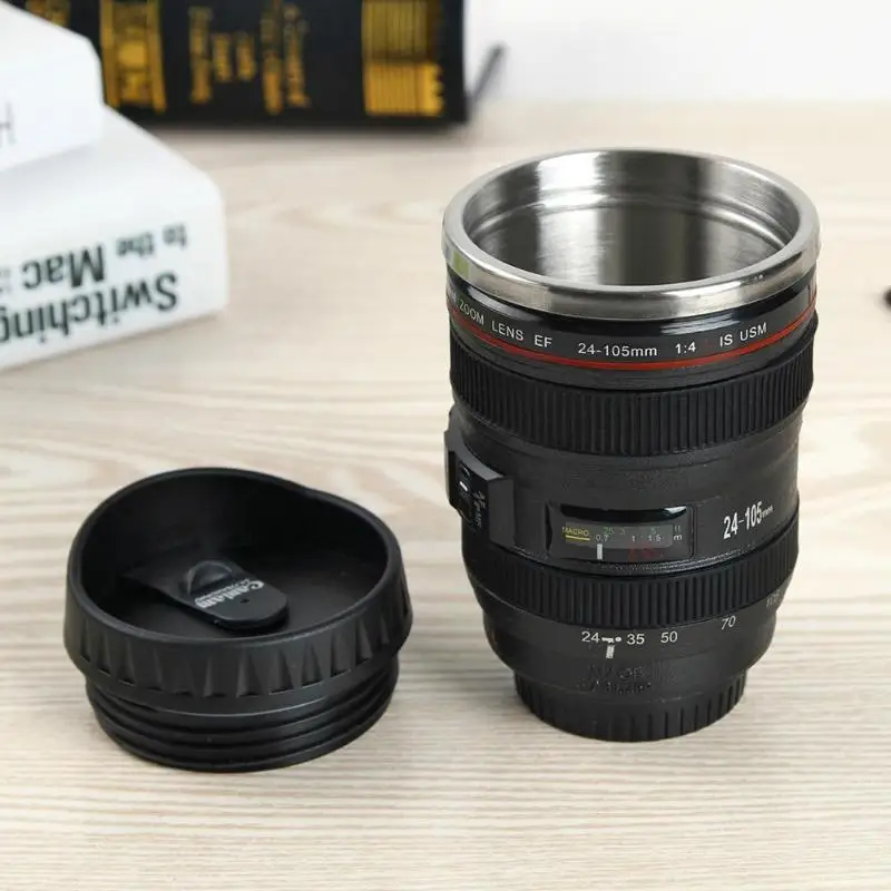 350mL Creative Camera Lens Shape Coffee Tea Mug with Lid Stainless Steel Vacuum Flasks Thermal Insulation Cup Kitchen Accessorie
350mL Creative Camera Lens Shape Coffee Tea Mug with Lid Stainless Steel Vacuum Flasks Thermal Insulation Cup Kitchen Accessorie