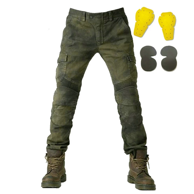 S/M/L/XL/2XL/3XL 1* Pants And 2* Pads Motorcycle Jeans Denim Biker Army Green Moto Trousers Combat Pants With 4 Pads Motor Part
S/M/L/XL/2XL/3XL 1* Pants And 2* Pads Motorcycle Jeans Denim Biker Army Green Moto Trousers Combat Pants With 4 Pads Motor Part