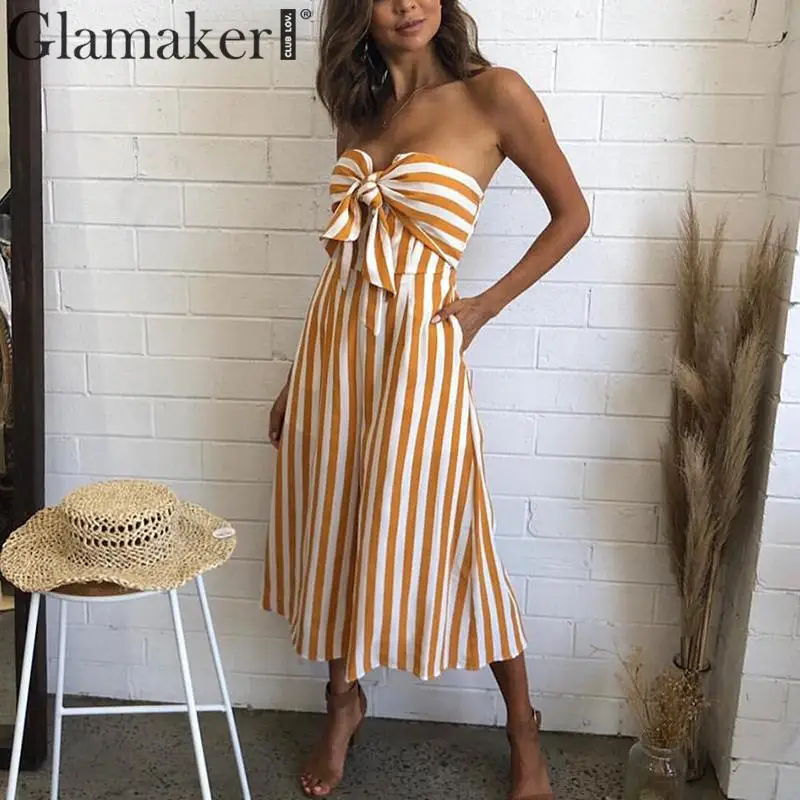 Glamaker Striped bandage long jumpsuit Women sleeveless wide leg jumpsuit Summer female sexy jumpsuit romper jump suit overalls
Glamaker Striped bandage long jumpsuit Women sleeveless wide leg jumpsuit Summer female sexy jumpsuit romper jump suit overalls