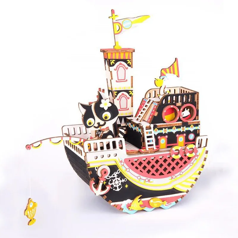 Robotime DIY 3D Puzzle Toy Handmade Moveable Wooden Music Box Building kits Cat Ship Home Decoration Toys For Children Gift
Robotime DIY 3D Puzzle Toy Handmade Moveable Wooden Music Box Building kits Cat Ship Home Decoration Toys For Children Gift