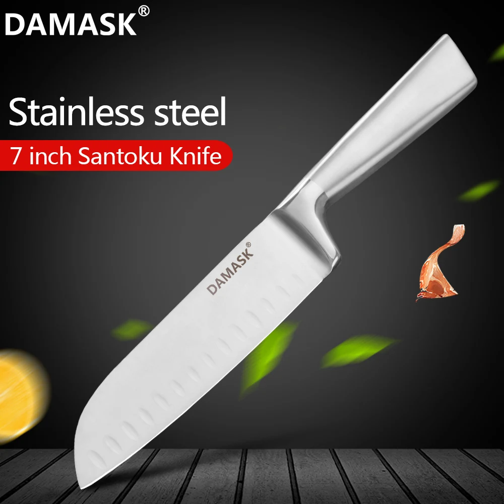 Damask Stainless Steel Cutlery Knife Santoku Knife 7 Inch Razor Sharp Blade Paring Utility Chef Bread Slicing Knife Cooking Tool
Damask Stainless Steel Cutlery Knife Santoku Knife 7 Inch Razor Sharp Blade Paring Utility Chef Bread Slicing Knife Cooking Tool