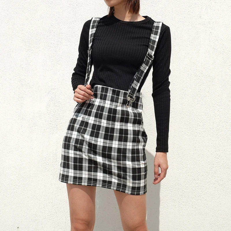Women Sexy Suspender Skirt Plaid High Waist Spaghetti Strap Overalls Tartan School Girl Mini Skirt Checkerboard Harajuku College
Women Sexy Suspender Skirt Plaid High Waist Spaghetti Strap Overalls Tartan School Girl Mini Skirt Checkerboard Harajuku College