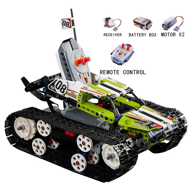 Technic RC TRACKED RACER Car Building Blocks Bricks Model Radio Controlled With Motors Legoings Technic City Kid Gift
Technic RC TRACKED RACER Car Building Blocks Bricks Model Radio Controlled With Motors Legoings Technic City Kid Gift