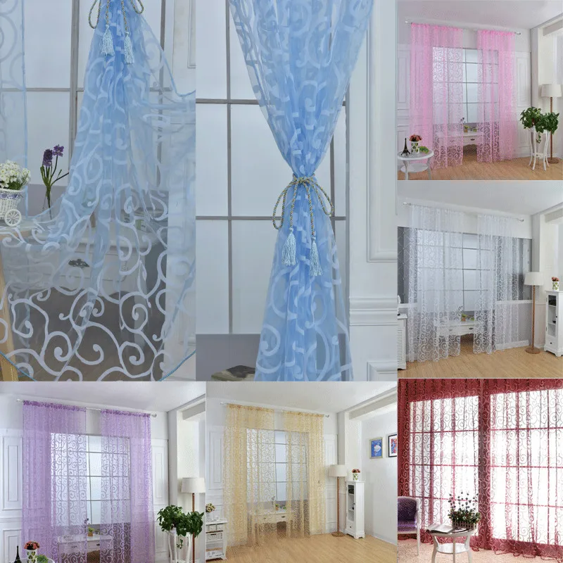 Floral Tulle Voile Window Door Curtain Drape Panel Sheer Scarf Valances Home Decor
Floral Tulle Voile Window Door Curtain Drape Panel Sheer Scarf Valances Home Decor