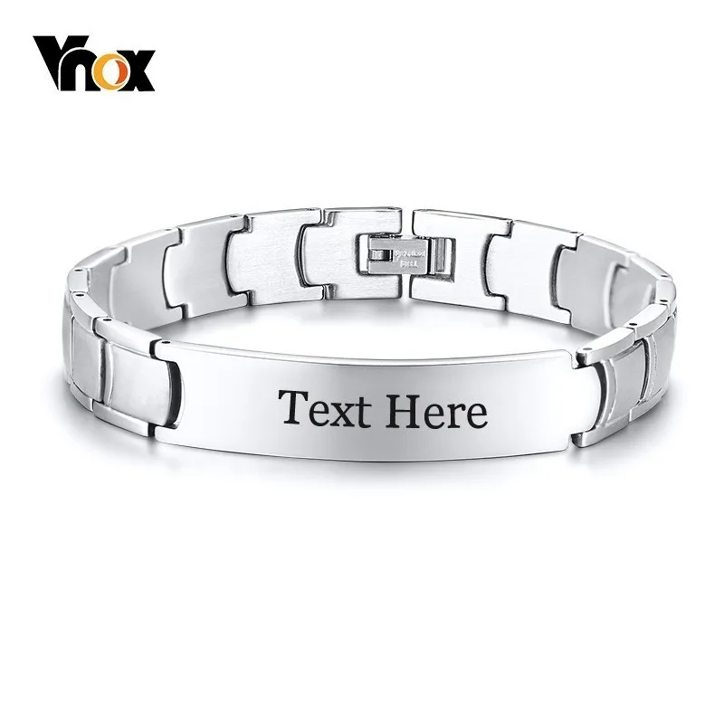 Vnox Simple ID Tag Bracelets for Men Free Custom Engraving Name Date Inspiration Strap pulsera masculina 8.26
Vnox Simple ID Tag Bracelets for Men Free Custom Engraving Name Date Inspiration Strap pulsera masculina 8.26