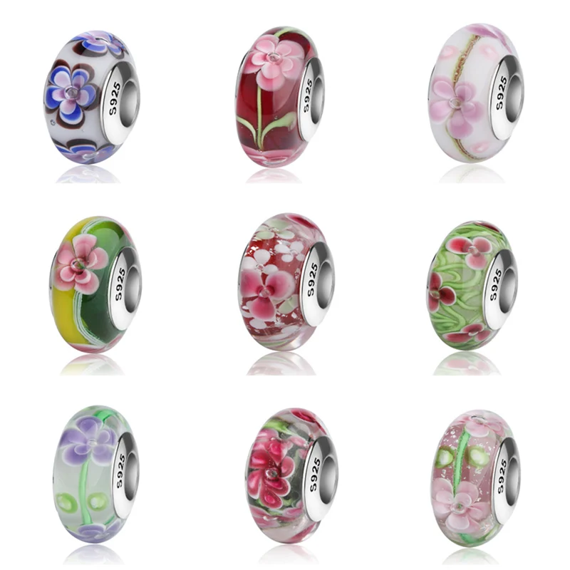 StrollGirl multicolor flower sparkling Murano glass beads 925 silver diy charms with fit European bracelet jewelry women gifts
StrollGirl multicolor flower sparkling Murano glass beads 925 silver diy charms with fit European bracelet jewelry women gifts