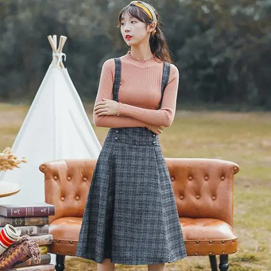 Japan Mori Girl Sweet Sundress Spring Autumn Women Spaghetti Strap Sleeveless Plaid Woolen Dresses A-Line Vestidos
Japan Mori Girl Sweet Sundress Spring Autumn Women Spaghetti Strap Sleeveless Plaid Woolen Dresses A-Line Vestidos