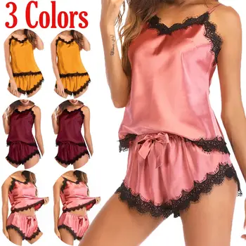 Women Summer Sexy Sleeveless V-Neck Lingerie Nightwear Sleepwear Babydoll Lace Underwear 2Pcs Pajama Sets
Women Summer Sexy Sleeveless V-Neck Lingerie Nightwear Sleepwear Babydoll Lace Underwear 2Pcs Pajama Sets