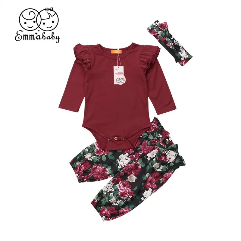 2018 Newborn Infant Baby Girls Clothes Set Toddler Kids Fly Sleeve Bodysuit+Floral Pants+Headband Autumn Princess Outfit Clothes
2018 Newborn Infant Baby Girls Clothes Set Toddler Kids Fly Sleeve Bodysuit+Floral Pants+Headband Autumn Princess Outfit Clothes