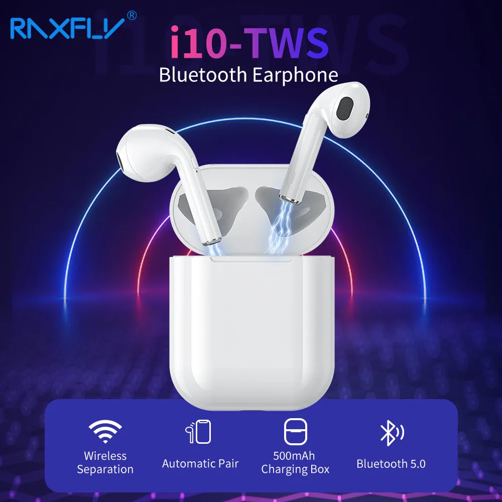 RAXFLY i10 TWS Bluetooth Wireless Earphone For iPhone 11 XS Max XR XS X 8 7 Plus Dynamic 3D Stereo Earbuds Headset auriculares
RAXFLY i10 TWS Bluetooth Wireless Earphone For iPhone 11 XS Max XR XS X 8 7 Plus Dynamic 3D Stereo Earbuds Headset auriculares