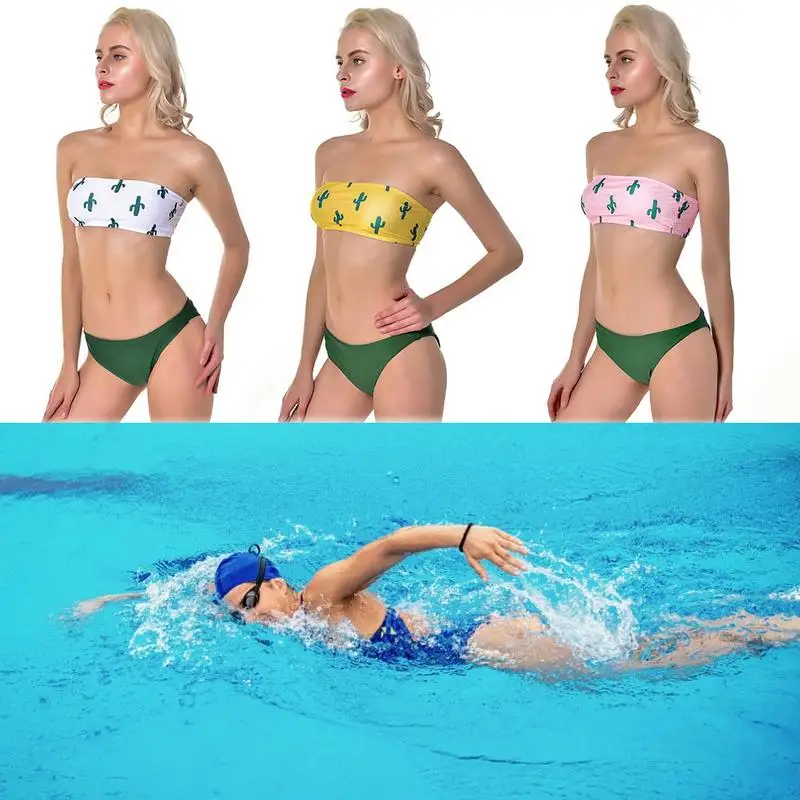 Women Sexy Fashion Tube Top Bikini Swimsuit Set Tropical Cactus Printed Strapless Swimsuits High Waist Bottom Beach Swimwear
Women Sexy Fashion Tube Top Bikini Swimsuit Set Tropical Cactus Printed Strapless Swimsuits High Waist Bottom Beach Swimwear