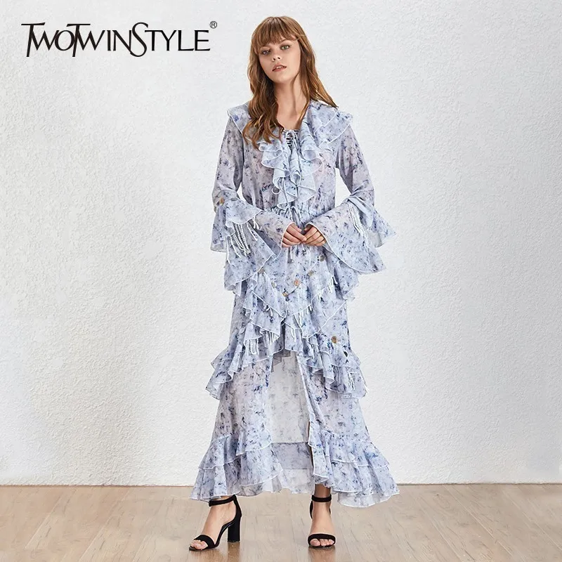 TWOTWINSTYLE Spring Elegant Dress For Women V Neck High Waist Sequins Patchwork Ruffle Patchwork Party Dresses Female 2019 New
TWOTWINSTYLE Spring Elegant Dress For Women V Neck High Waist Sequins Patchwork Ruffle Patchwork Party Dresses Female 2019 New