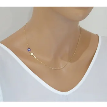 Tiny Evil Eye Simple Sideways Cross Necklace Dainty Pendant Necklace Celebrity Inspired Chain Necklace Bijoux Collar Jewelry
Tiny Evil Eye Simple Sideways Cross Necklace Dainty Pendant Necklace Celebrity Inspired Chain Necklace Bijoux Collar Jewelry