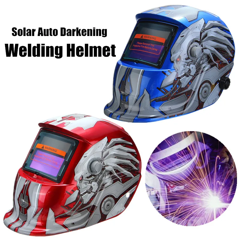 Solar Auto Darkening Welding Helmet Tig Mask Grinding Welding Mask Full Face Coverage Welding Helmets Red Blue Robot Pattern
Solar Auto Darkening Welding Helmet Tig Mask Grinding Welding Mask Full Face Coverage Welding Helmets Red Blue Robot Pattern