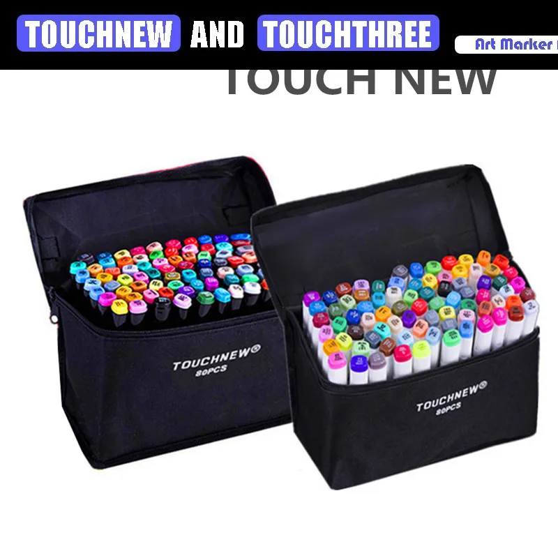 TOUCHNEW Copic Знаки 30/40/60/80 Цвета Комплект Маркер алкоголь маркеры для эскизов ручка