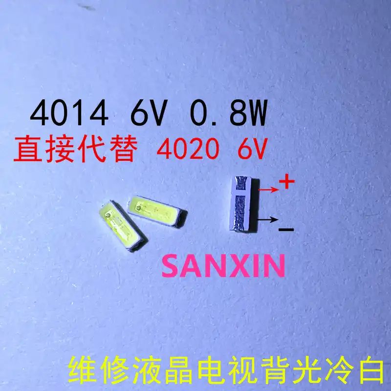 2000 шт./лот PCT SMD LED 4014 6 в 0 8 Вт холодный белый свет замена 4020 для подсветки