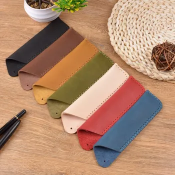 High-end Genuine Leather Pen Bag Case With Core Vintage Cowhide Single Pencil Pouch Holder For Rollerball Fountain Ballpoint Pen
High-end Genuine Leather Pen Bag Case With Core Vintage Cowhide Single Pencil Pouch Holder For Rollerball Fountain Ballpoint Pen