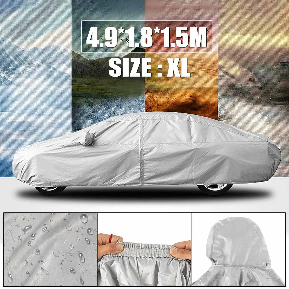 4.9x1.8x1.5M XL Universal Car Full Cover Anti UV Rain Covers Snow Sunshade Heat Dustproof Outdoor Protection
4.9x1.8x1.5M XL Universal Car Full Cover Anti UV Rain Covers Snow Sunshade Heat Dustproof Outdoor Protection