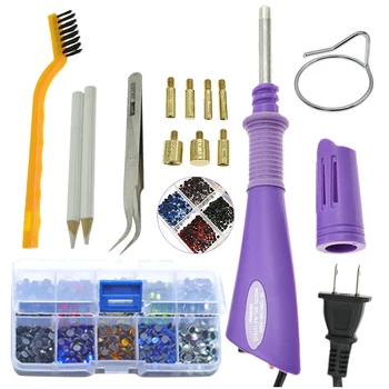 DIY Hotfix Rhinestone Applicator Iron on Wand Heat-fix Tool Kit Set with 7 Tips for Wedding Dress Clothing
DIY Hotfix Rhinestone Applicator Iron on Wand Heat-fix Tool Kit Set with 7 Tips for Wedding Dress Clothing