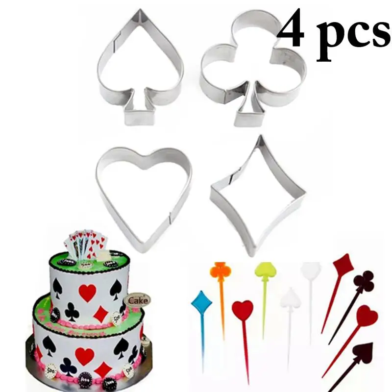 4 pcs/set Poker Cookie Mold Stainless Steel Playing Cards Cake Fondant Mold Spade Heart Club Diamond Biscuit Cutte
4 pcs/set Poker Cookie Mold Stainless Steel Playing Cards Cake Fondant Mold Spade Heart Club Diamond Biscuit Cutte