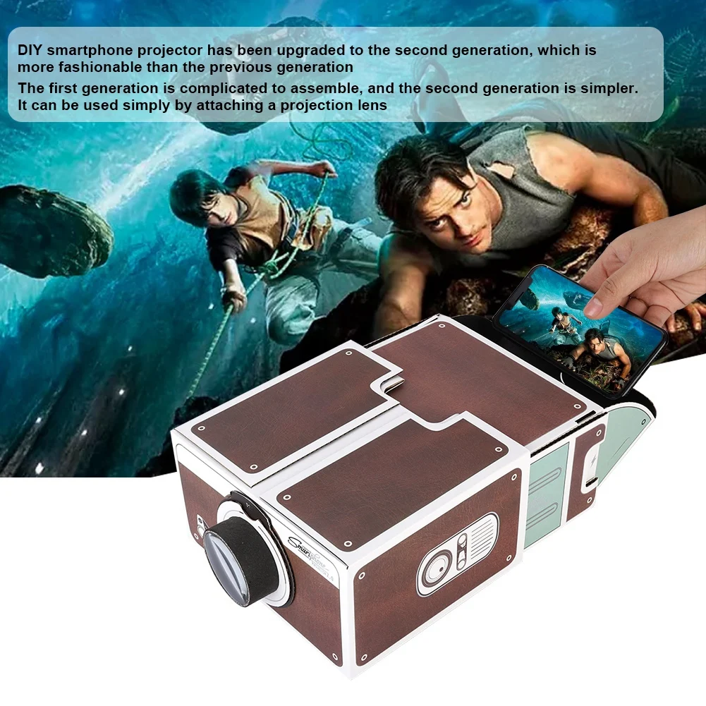 Second-generation DIY Home Portable SmartPhone Mini Projector Home Cinema System Cardboard homemade mobile phone pico projector
Second-generation DIY Home Portable SmartPhone Mini Projector Home Cinema System Cardboard homemade mobile phone pico projector