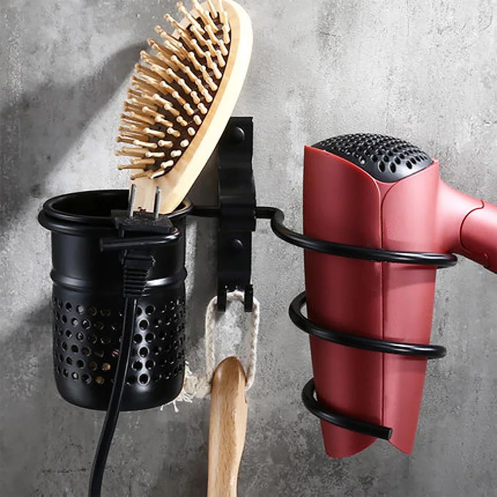 Wall-Mounted Hair Dryer Rack Storage Aluminum Shelf Multi-Function Household Hairdryer Rack Bathroom Accessory
Wall-Mounted Hair Dryer Rack Storage Aluminum Shelf Multi-Function Household Hairdryer Rack Bathroom Accessory