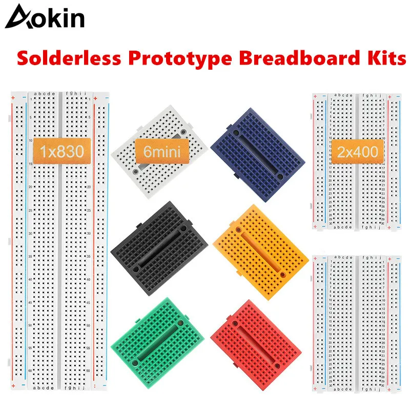 Solderless Prototype Breadboard 830/400/170 tie point Breadboard Mini Modular breadboard Kit for Arduino DIY Kit
Solderless Prototype Breadboard 830/400/170 tie point Breadboard Mini Modular breadboard Kit for Arduino DIY Kit