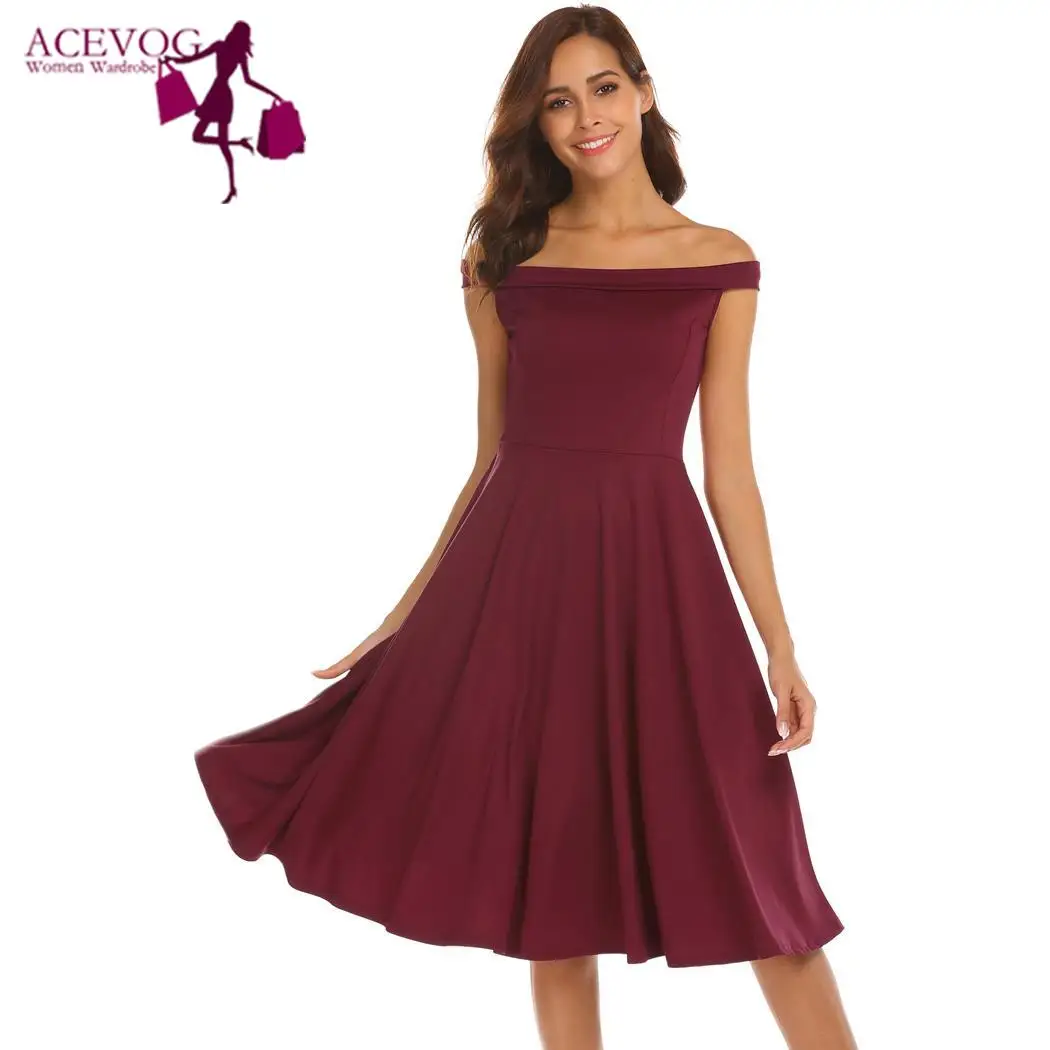 ACEVOG Women Party Dress Solid O-Neck Short Sleeve Big Skirt Pendulum Concealed Zipper At Casual Clubwear Slim Side Dresses
ACEVOG Women Party Dress Solid O-Neck Short Sleeve Big Skirt Pendulum Concealed Zipper At Casual Clubwear Slim Side Dresses