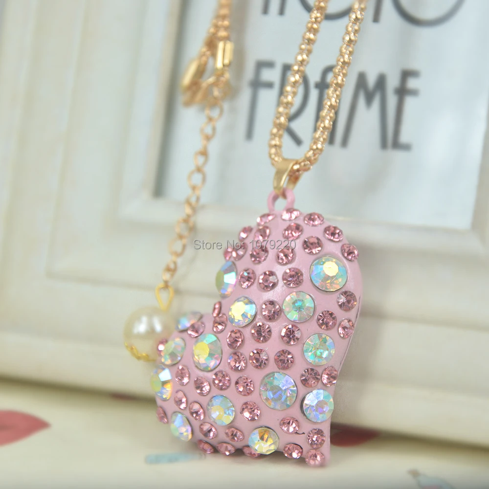 Sweet New Fashion Elegant Jewelry Pink Heart Necklace Pendant Gold Long Link Chain Charm Crystal Bead Rhinestone Necklace Gift
Sweet New Fashion Elegant Jewelry Pink Heart Necklace Pendant Gold Long Link Chain Charm Crystal Bead Rhinestone Necklace Gift