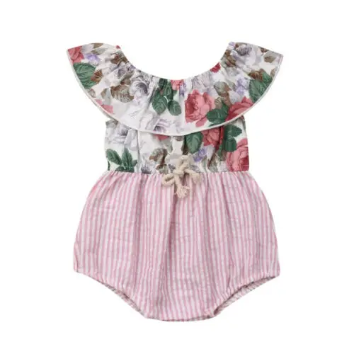 Newborn Baby Girls Flower Stripe Sleeveless Patchwork Bodysuit Jumpsuit Outfits Clothes 0-24M
Newborn Baby Girls Flower Stripe Sleeveless Patchwork Bodysuit Jumpsuit Outfits Clothes 0-24M