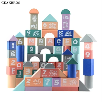 82pcs Wooden Building Blocks Kids Montessori Toy Baby Early Educational English Digital Learning Toy Geometric Assembling Game
82pcs Wooden Building Blocks Kids Montessori Toy Baby Early Educational English Digital Learning Toy Geometric Assembling Game