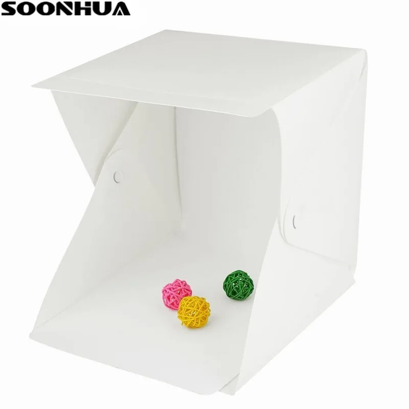 SOONHUA Portable Folding Lightbox Photography Studio LED Light Soft Photo Box Tent Kit for Phone DSLR Camera Photo Background
SOONHUA Portable Folding Lightbox Photography Studio LED Light Soft Photo Box Tent Kit for Phone DSLR Camera Photo Background