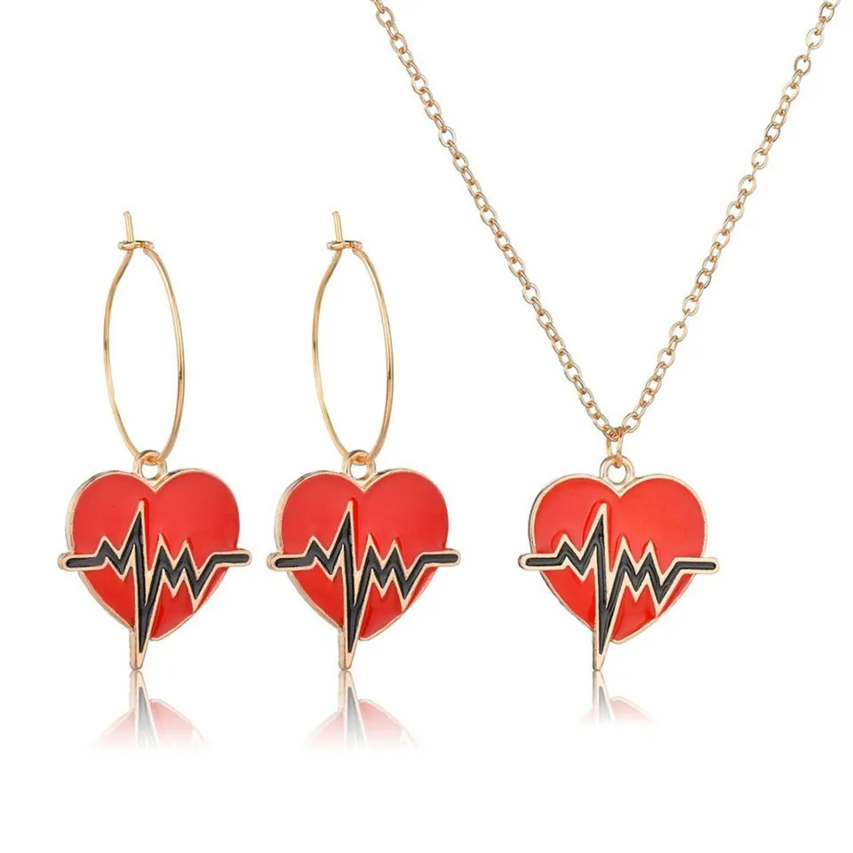 YANGQI Trendy Earrings & Necklace Set For Women Women Red Heart Pendant Trendy Jewelry European Fashion Romantic Wedding Jewelry
YANGQI Trendy Earrings & Necklace Set For Women Women Red Heart Pendant Trendy Jewelry European Fashion Romantic Wedding Jewelry