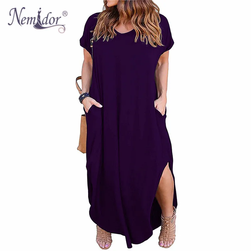 Nemidor Women Short Sleeve V-neck Front Pocket Loose Casual Dress Plus Size 8XL 9XL Party Slit Long Maxi Dress
Nemidor Women Short Sleeve V-neck Front Pocket Loose Casual Dress Plus Size 8XL 9XL Party Slit Long Maxi Dress