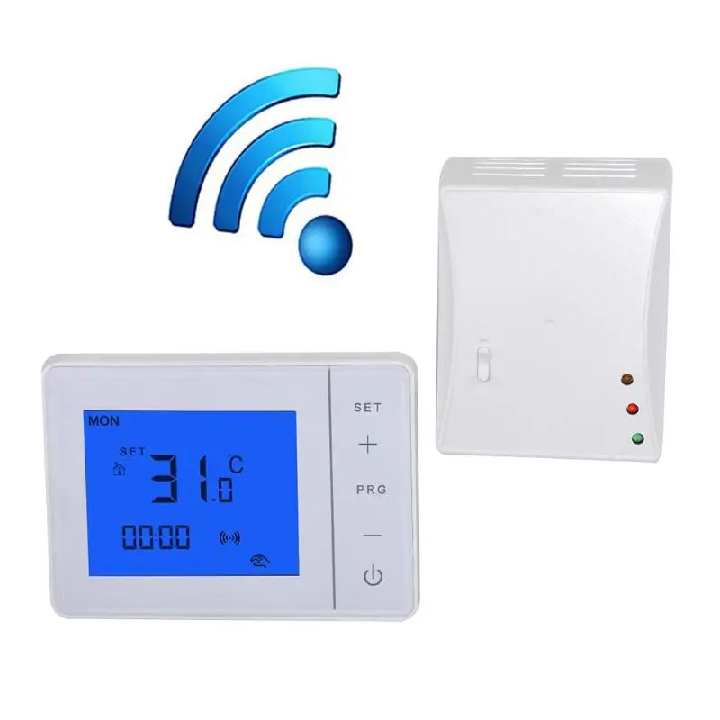 433MHZ Wireless Remote Control Smart LCD Programmable Thermostat Electric Heating Temperature Controller Touch Digital Display
433MHZ Wireless Remote Control Smart LCD Programmable Thermostat Electric Heating Temperature Controller Touch Digital Display