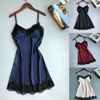 Sexy Lingerie Women Silk Lace Solid Color Dress Babydoll Backless Sleeveless Camis Nightdress
Sexy Lingerie Women Silk Lace Solid Color Dress Babydoll Backless Sleeveless Camis Nightdress