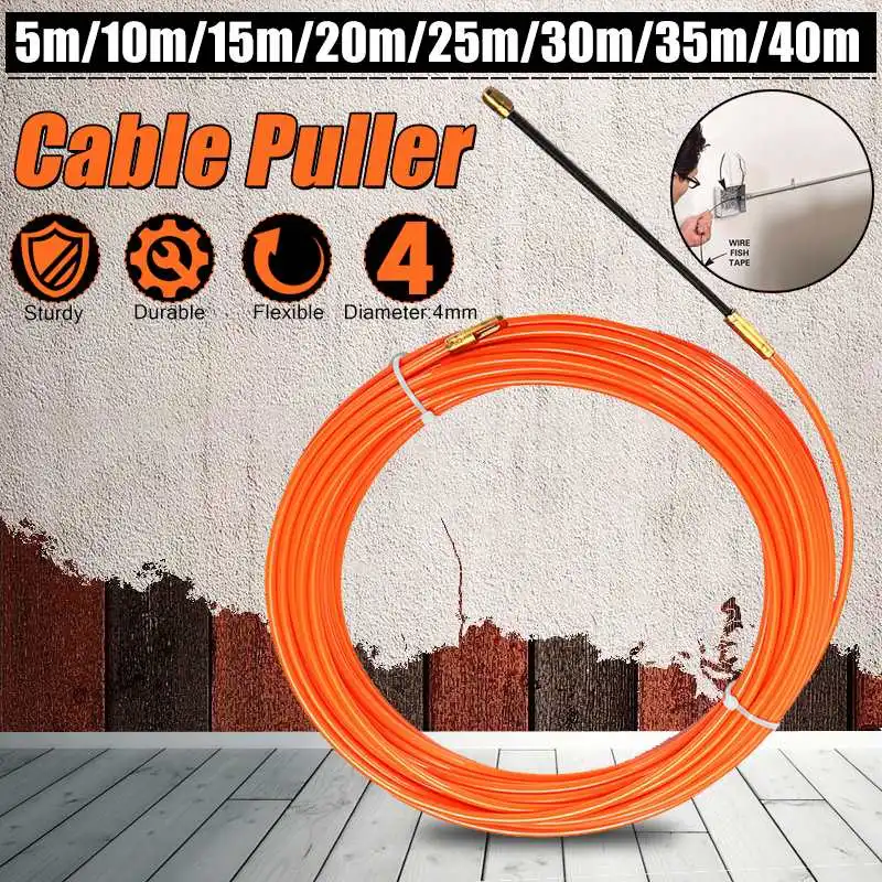 Durable 4mm 5 Meter To 40 Meter Orange Guide Device Nylon Electric Cable Push Pullers Duct Snake Rodder Fish Tape Wire
Durable 4mm 5 Meter To 40 Meter Orange Guide Device Nylon Electric Cable Push Pullers Duct Snake Rodder Fish Tape Wire