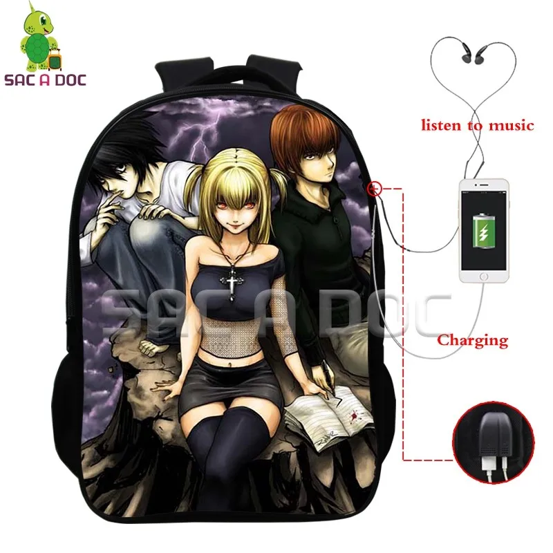 Anime Death Note Multifunction Backpack L Killer School Bags for Teens Men Women USB Charging Headphone Jack Laptop Backpack
Anime Death Note Multifunction Backpack L Killer School Bags for Teens Men Women USB Charging Headphone Jack Laptop Backpack