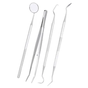 4pcs/pack Dental Hygiene Tools Kit Dentist Set Dental Probe Mirror Sickle Scalers Tweezers Stainless Steel Teeth Care Cleaning
4pcs/pack Dental Hygiene Tools Kit Dentist Set Dental Probe Mirror Sickle Scalers Tweezers Stainless Steel Teeth Care Cleaning