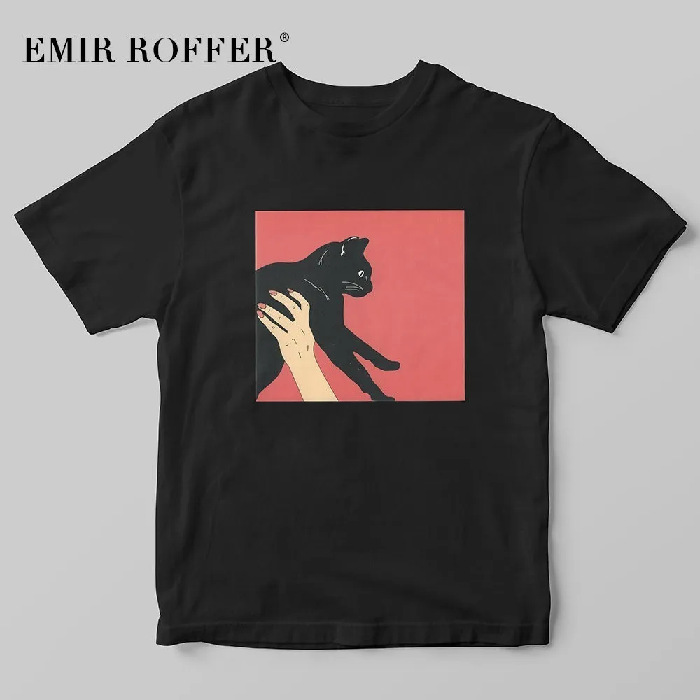 EMIR ROFFER Funny Black Cat Print T-shirt Female Graphic Tees Women 90s Fashion Ulzzang Harajuku Kawaii Shirt Summer Tops
EMIR ROFFER Funny Black Cat Print T-shirt Female Graphic Tees Women 90s Fashion Ulzzang Harajuku Kawaii Shirt Summer Tops