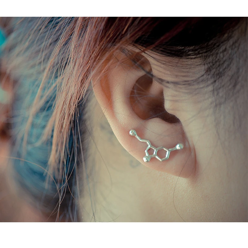 Fashion 1Pair Serotonin Molecule Ear Climbers for Women Chemistry Structure Science Dorp Earrings Crawler Gift Brincos
Fashion 1Pair Serotonin Molecule Ear Climbers for Women Chemistry Structure Science Dorp Earrings Crawler Gift Brincos