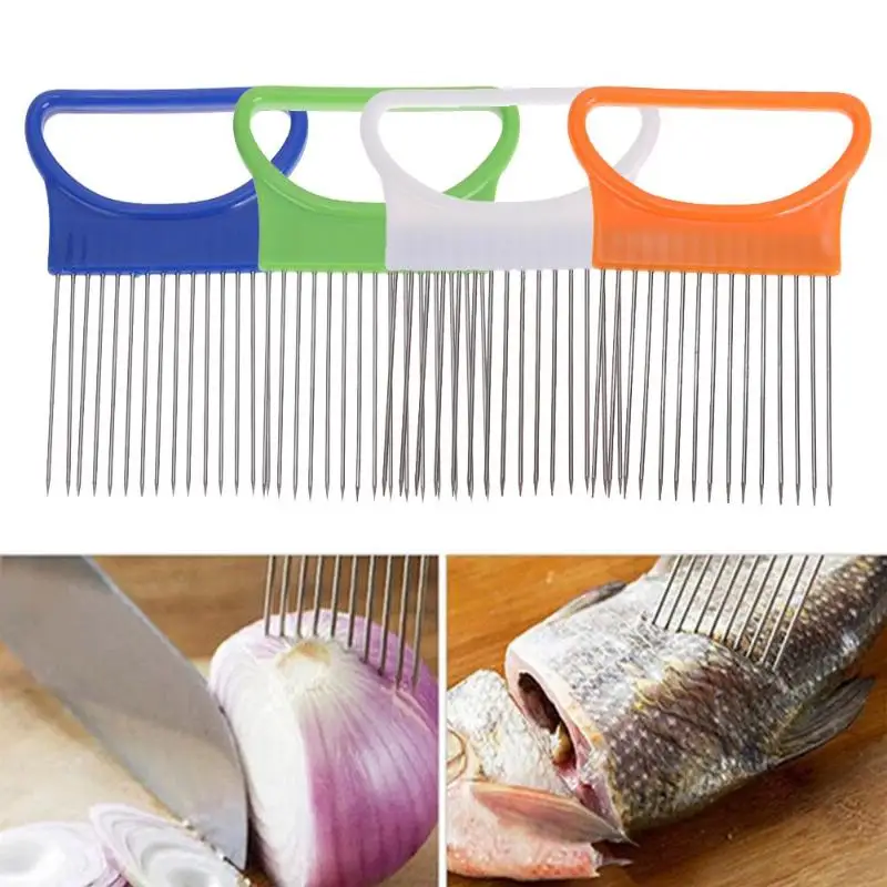 Multifunctional Stainless Steel Onion Holder For Slicing Vegetable Cutter Slicer Kitchen Gadget random color Onion Peeler
Multifunctional Stainless Steel Onion Holder For Slicing Vegetable Cutter Slicer Kitchen Gadget random color Onion Peeler